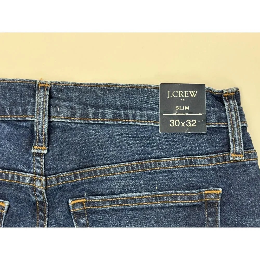 J Crew Flex Slim-fit Jean Mens 30x32 NWT Stretch Cotton‎ 5-Pockets Flat front